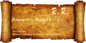 Rapaport Rudolf névjegykártya